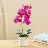 Artificial Orchid Flowers Potted Fake Flower with Pot Wedding Table Accessories Christmas Home Garden Outdoor Indoor Ornaments