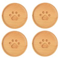 Japanese Creative Wooden Cute Bear Coaster Beech Wood Mug Teacup Coffee Cup Insulation Pad Non-Slip Coaster