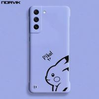 NORVIK ภาพยนตร์การ์ตูนน่ารักเคสโทรศัพท์ลาย Pika ไร้ขอบสีม่วงสำหรับ Samsung Galaxy S23 S23 + S22 S22 + S21 S21 + S21 FE S20 Note 20 Plus Ultra 4G 5G N11-2เคสฝาหลังสร้างสรรค์