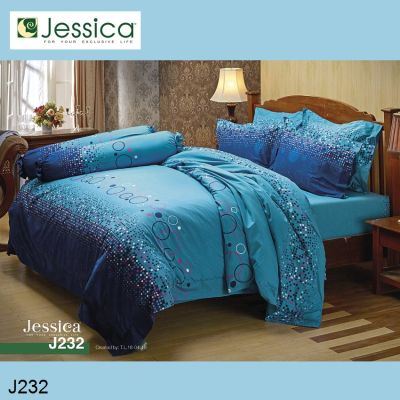 (ครบเซ็ต) Jessica ผ้าปูที่นอน+ผ้านวม พิมพ์ลาย กราฟฟิก Graphic Print J232 (เลือกขนาดเตียง 3.5ฟุต/5ฟุต/6ฟุต) #เจสสิกา เครื่องนอน ชุดผ้าปู ผ้าปูเตียง ผ้าห่ม