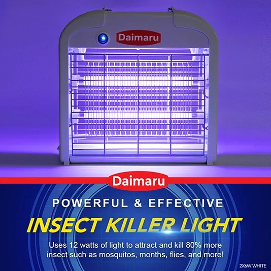 INSECT KILLER DAIMARU Bug Zapper BT 2X6W Mosquito Electric Trap Wall