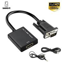 ตัวแปลงวิดีโอ HD SANGYI ไปยังสาย HDMI สัญญาณเสียงตัวผู้เป็นอะแดปเตอร์ตัวเมีย