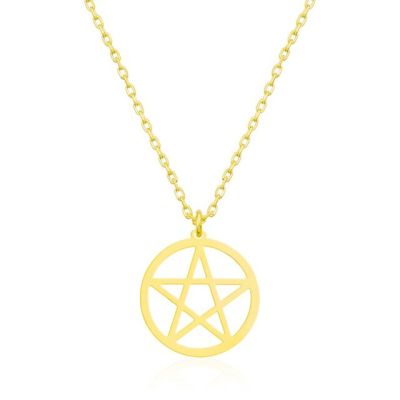 JDY6H Stainless Steel Necklace Fashion Pentagram Star Necklace For Women Chain Pendant Choker Necklaces Jewelry Collares Para Mujer