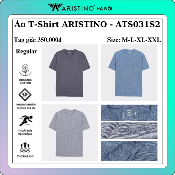 Áo polo nam ngắn tay có cổ ARISTINO mềm mại nhẹ thoáng mát - APS018S1 -  MixASale