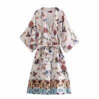 European and American style 7893139 new summer womens printed kimono outerwear 07893139330