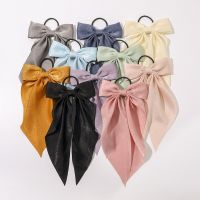 Fashion Long Ribbon Hair Scrunchies Satin Bow Rubber Bands For Women Girls streamers Ponytail Holder Hair Ties Hair Accessories Hair Accessories