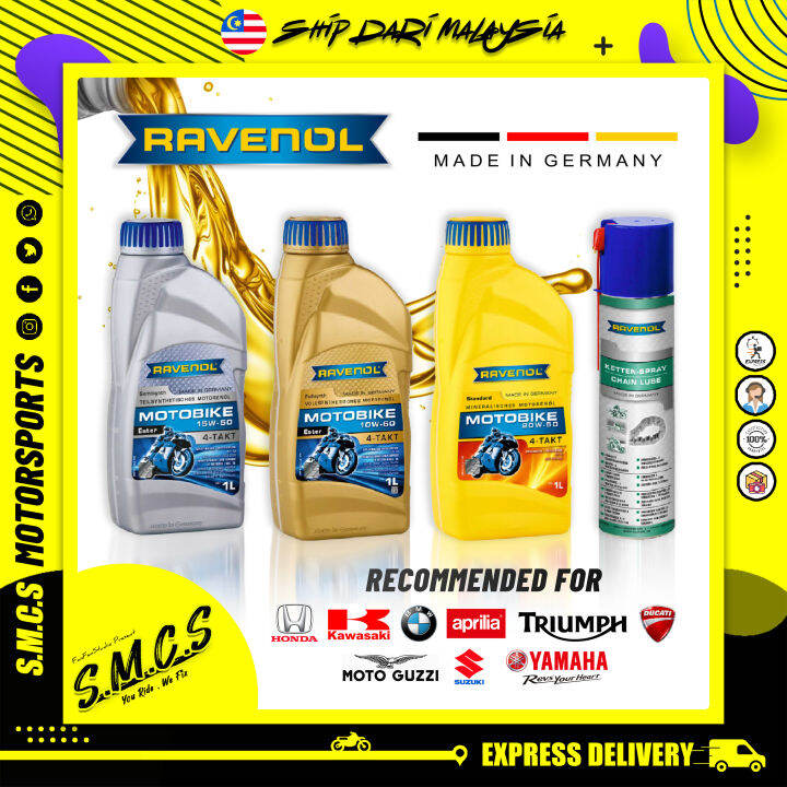RAVENOL Oil 10W60 15W50 20W50 Chain Lube Chain Oil Minyak Hitam Motorcycle/机油/Motorbike Engine