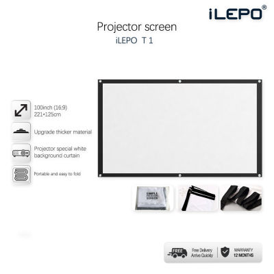 จอฉายโปรเจกเตอ simple screen 100-inch projection cloth foldable not easy to wrinkle home projector screen cloth