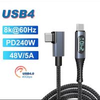 USB4 Thunderbolt3 40Gbps Data Line with Power Display Type-C 240W PD Fast Charging Cable 8K 60Hz for USB-C Macbook Laptop Phones