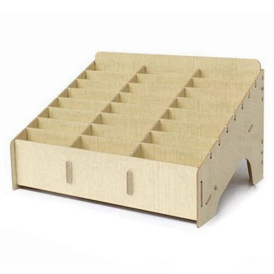 Multifunctional Wooden Storage Box Desktop Office 24 Grid Rack Repair Tool Box Motherboard Display Accessories