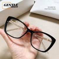 (GENTLE MOSCOT)ขาสปริงป้องกันแว่นสายตาแมวสีฟ้า Western Fashion TR90 Clear Eyeglasses