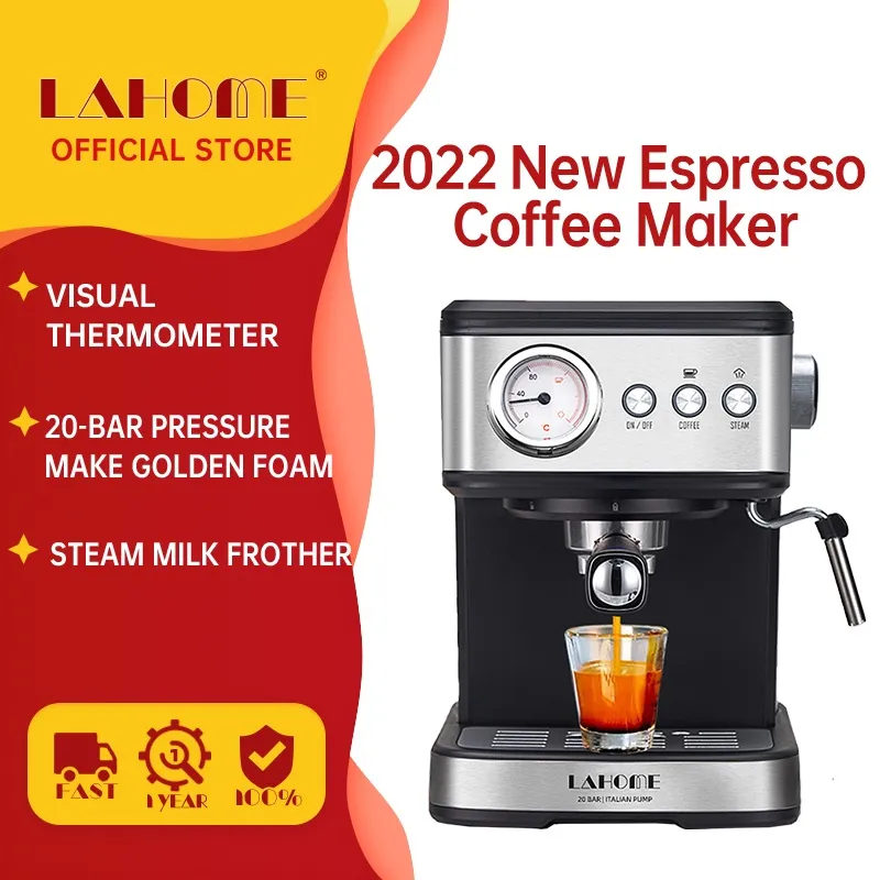 coffee and espresso maker with milk frother