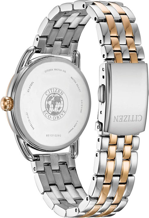 citizen-eco-drive-casual-womens-watch-stainless-steel-two-tone-bracelet-silver-dial