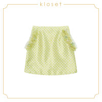 Kloset Jacquard Mini Skirt With Detail At Pocket (RS19-S001) เสื้อผ้าผู้หญิง เสื้อผ้าแฟชั่น กระโปรงแฟชั่น กระโปรงสั้น