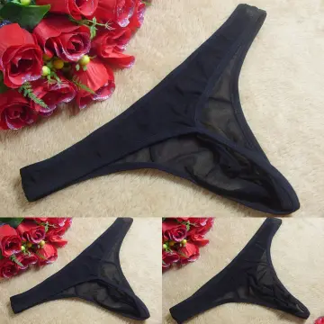 Sexy Mens Sheer Underwear Mesh Breathable Panties Low-Rise Bikini