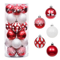 Valery Madelyn 24Pcs 6CM Christmas Tree Hanging Balls Bauble Red Gold Pendant Balls Ornament Christmas New Year Decorations for