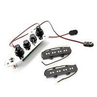 KR-4 String Jazz Bass Pickup Neck/Bridge &amp; Loaded Wired Control Plate w/ Black