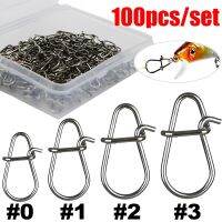 100 PCS Stainless Steel Fishing Snap Hooked Snap Pin Fastlock Clip Accessories Tackle for Barrel Swivel Lure Hook Fishing Tool Accessories