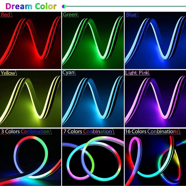 usb-led-strip-light-rgbic-dreamcolor-neon-light-5v-ws2812b-addressable-0-5-5m-tuya-wifi-bluetooth-control-light-for-tv-bedroom