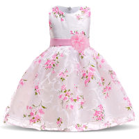 Flower Birthday Vestido Kids Dresses For Girls Clothes Children Costume Colorful Stitching Princess Party Dress Girl Gown