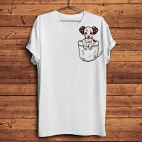 Cute Dalmatian Dog Puppy In Pocket Funny Tshirt Men White T Shirt Cool Tee