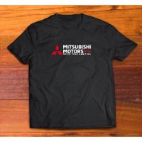 เสื้อยืด พิมพ์ลายกราฟิกโลโก้ Mitsubishi Motors Drive Ambitious Quotes Car Club สําหรับผู้ชาย และผู้หญิง 100%COTTON