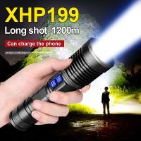 ไฟฉายยุทธวิธีชาร์จได้ USB ไฟฉาย LED 9คอร์ XHP199ประสิทธิภาพสูงแสง26650/18650โคมไฟแฟลช XHP160