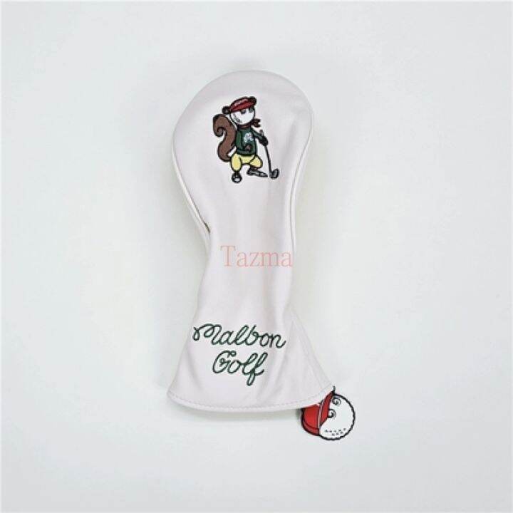 malbon-squirrel-design-golf-club-driver-fairway-woods-hybrid-ut-putter-and-mallet-putter-headcover-fisherman-hat-golf-cover-protect