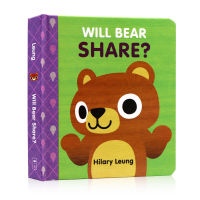 Will bear share the original English picture book? Childrens Enlightenment cognition early education picture book childrens bedtime story puzzle paperboard Book parent-child reading to cultivate sharing habits