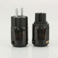 แบรนด์ใหม่ P004E C004โรเดียมชุบ EUR Schuko AC สหภาพยุโรปปลั๊กไฟ C004 IEC ขั้วต่อสายไฟ1คู่