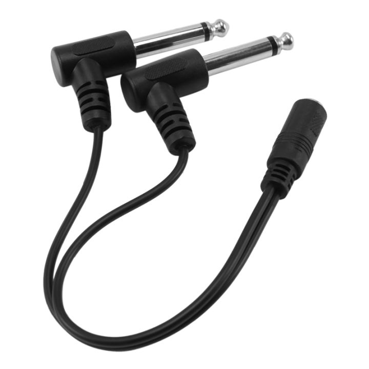 3pcs-3-5mm-mini-1-8-inch-trs-stereo-female-jack-to-dual-1-4-6-35mm-male-plug-mono-ts-right-angle-adapter-cable