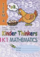 แบบเรียนคณิตศาสตร์ภาษาอังกฤษอนุบาล Kinder Thinkers K1 Mathematics Term 4 Coursebook