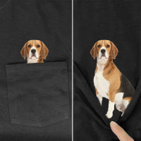 Funny T-Shirt Fashion Pocket Cute Beagle Printed T-shirt Mens for Women Shirts Hip Hop Tops Dog Cotton Tees