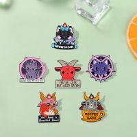 hot【DT】 But Also Satan Enamel Pins Custom Cat Goat Brooches Lapel Badges Animal Funny Quotes Jewelry Gift for Kids Friends