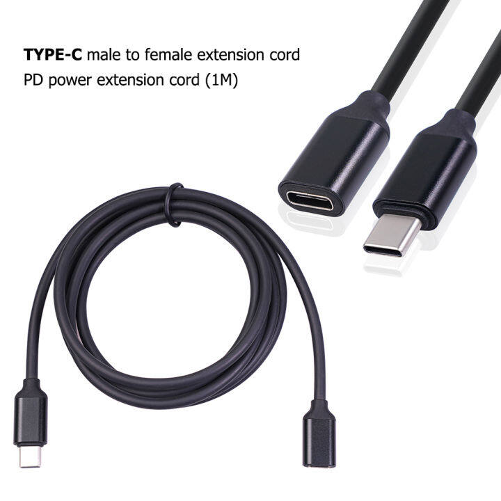 พร้อม-สายต่อ-usb-c-type-c-ตัวผู้เป็นตัวเมียสายต่อพ่วง-pd