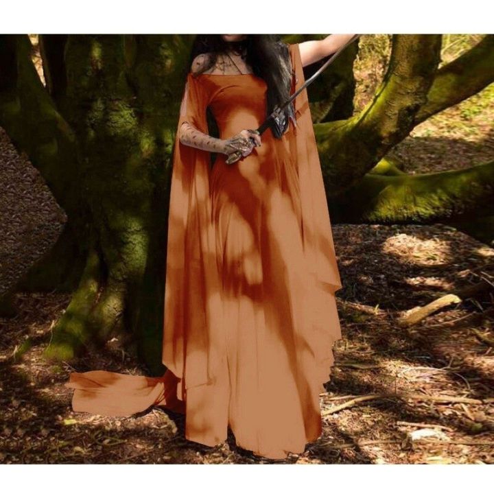 ฤดูร้อนผู้หญิงชุดนางฟ้ายุคกลางชุดลูกไม้แต่งตัวโบฮีเมียนขนาดชุดเดรสลายทริบัล-s-5xl-gratis-ongkir