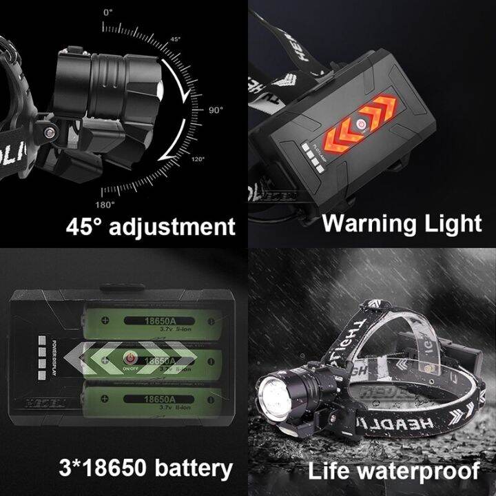 ใหม่ล่าสุด-xhp199ไฟ-led-กำลังสูงไฟฉายคาดหัวแบบชาร์จ-usb-ได้ไฟหน้า-led-กำลังสูง-xhp160ไฟฉายคาดหัวกันน้ำ18650