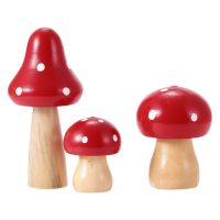 Pots Outdoor Plants Wooden Miniature Mushrooms Mushroom Home Decor Mini Garden Mushrooms Glass Decor Simulated Mushroom Decorate Artificial Flowers  P