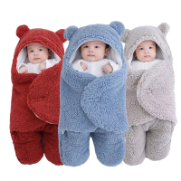 Newborn Baby Winter Warm Sleeping Bags Soft Infant Swaddle Wrap Stroller Wrap Infant Cotton Thicken for Baby 0-9 Months