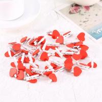 50Pcs Mini Heart Love Wooden Clothes Photo Paper Peg Pin Clothespin Craft Postcard Clips for Home Wedding Gifts Decor Supplies Clips Pins Tacks