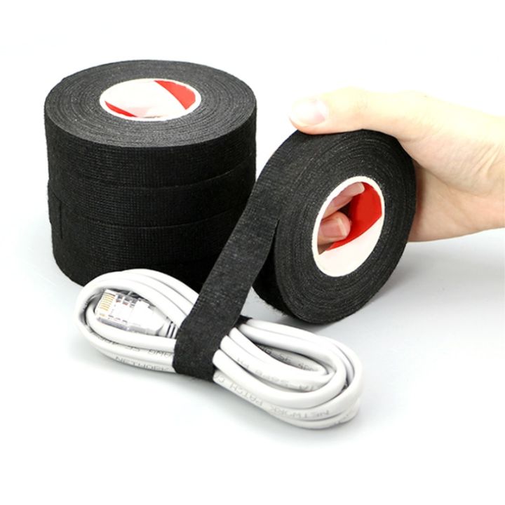 15m-heat-resistant-flame-retardant-tape-adhesive-cloth-tape-for-car-cable-harness-wiring-loom-protection-electrical-heat-tape-adhesives-tape