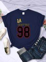 La On My Way 98 Street City Letter Women T Shirt Cool Fashion Short Sleeve Street Hip Hop Tee Clothes Sport Breathable T-Shirt