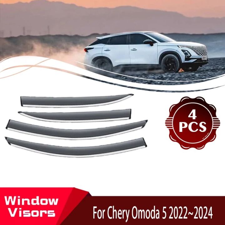 For Chirey Chery Omoda 5 C5 Fownix FX 2022~2024 Car Awnings Window Visor  Sun Visor Deflector Weathershields Auto Car Essories