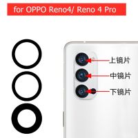 3 ชิ้น / ชุดสําหรับ OPPO Reno 4 / Reno 4 Pro Back Camera Glass Lens กล้องด้านหลังกระจกพร้อมอะไหล่ซ่อมกาว 3M