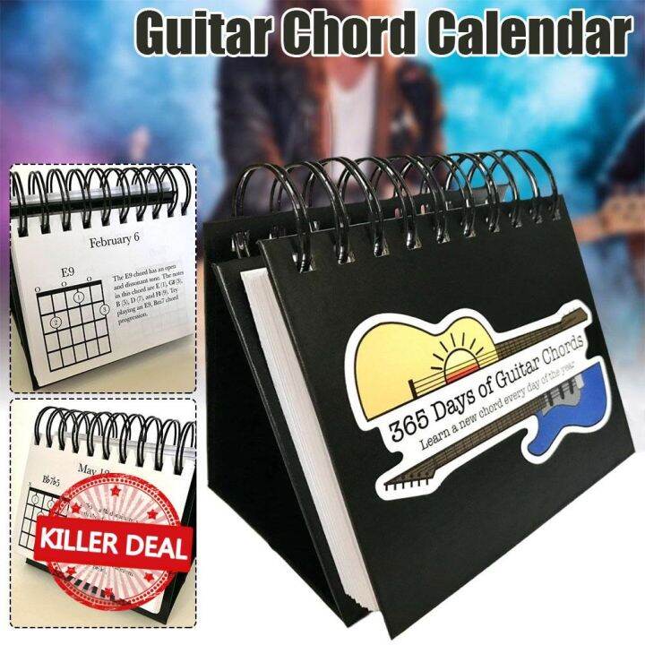 【Ready Stock】 365 Days Guitar Chords Calendar 2023 Guitar Chord