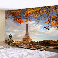 Eiffel Tower Wall Hanging Tapestry Art Deco Blanket Curtain Hanging Home Bedroom Living Room Decor