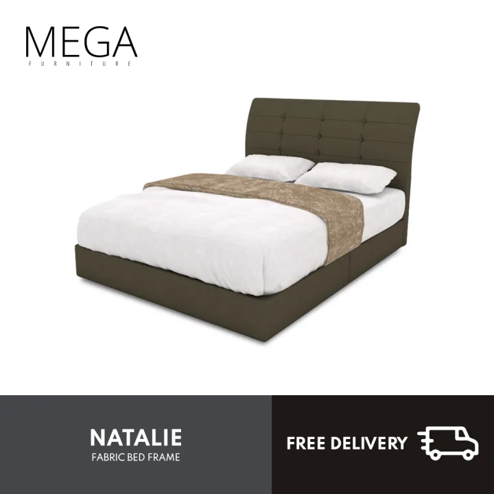 Bulky Natalie Brown Fabric Bed Frame, Super Single Bed Frame Dimensions