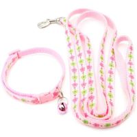 TEXFashion Pet Dog Collar Traction rope Flowers Pattern Cute Bell Adjustable Collars For Dogs Cats Puppy DIY Pet Accessories