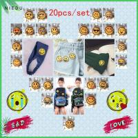 NIEDU 20PCS ยีนส์ สติ๊กเกอร์ DIY หัตถกรรม เสื้อผ้า Appliques แพทช์อีโมจิผสม เย็บปักถักร้อย รีดบน