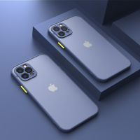 △✤✕ Luxury Shockproof Camera Lens Protection Transparent Matte Phone Case For iPhone 14 13 12 Pro Max Cellphone Back Cover Funda